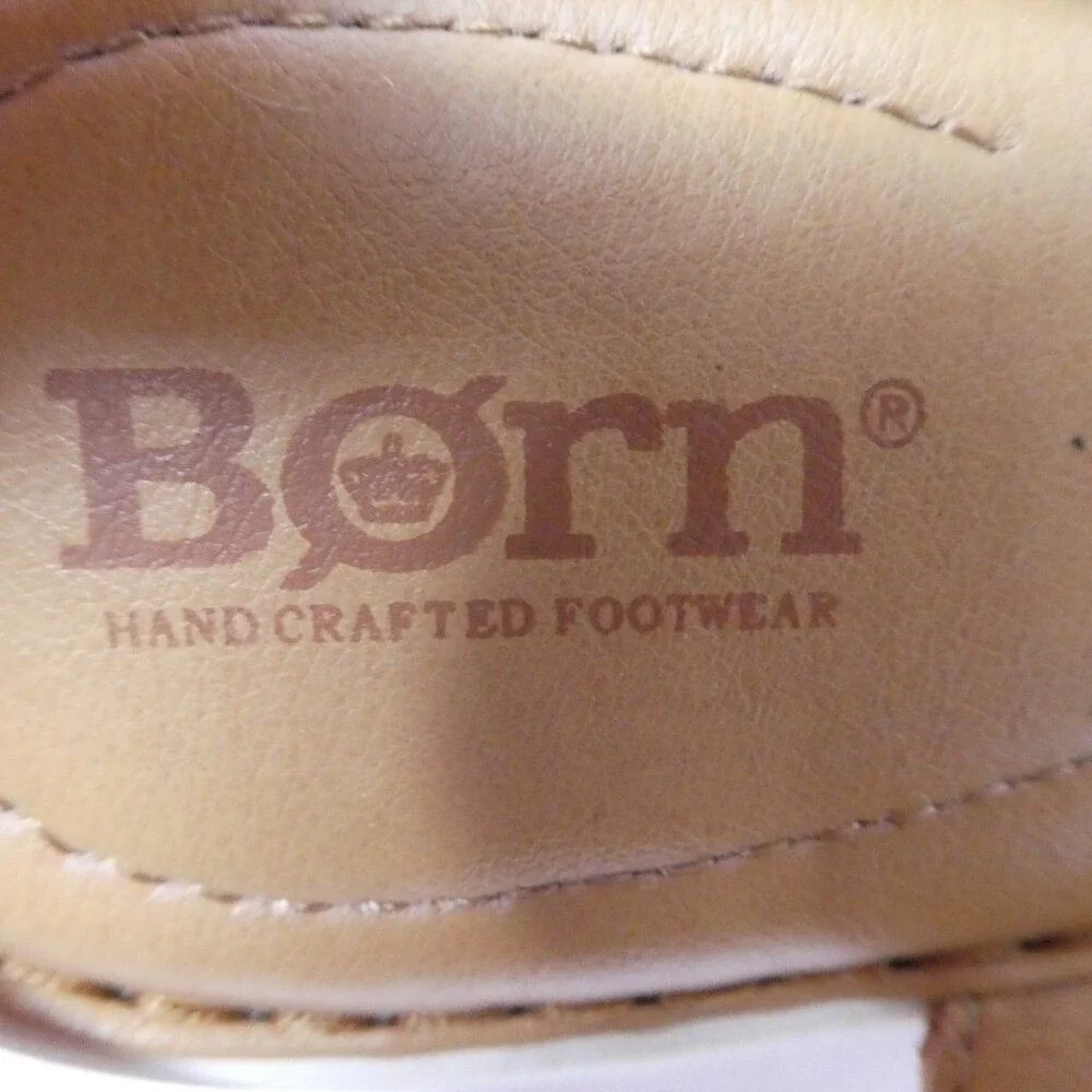 Born Paley Wedge Sandals Women‎ 10 Brown Leather Elastic Straps Comfort